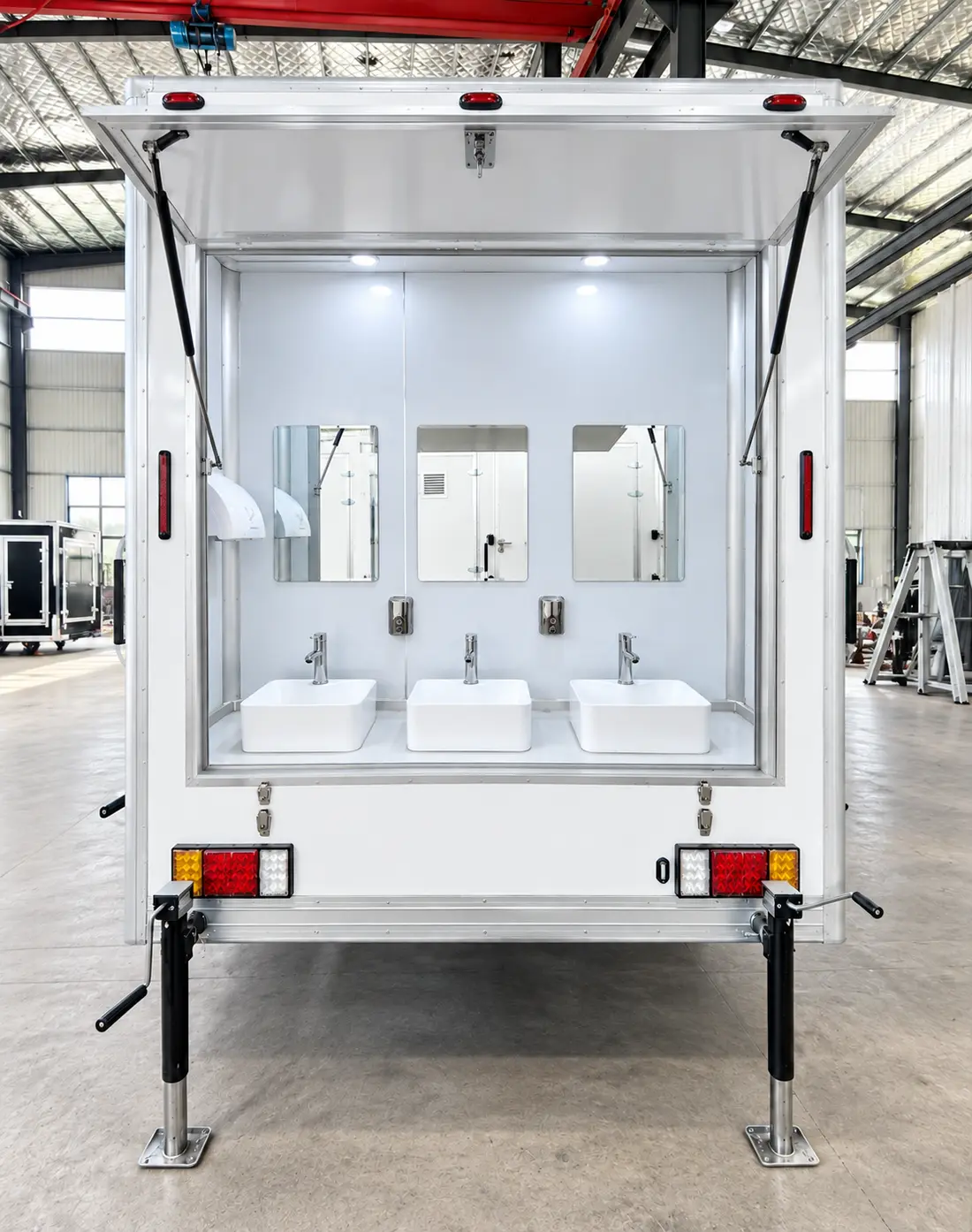 20 ft Shower Trailer (10 stalls) with Handwashing Sink for rent in Florida (photo 4)